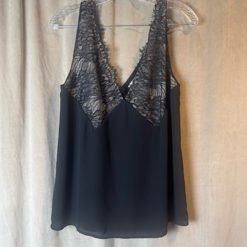 Babaton Aritzia Black Lace‎ Detail Top blouse grunge sexy tank camisole dressy